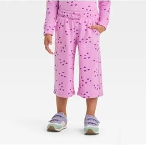 Cat & Jack Girls Pink Lavender Hearts Pajama Pants Size 4T